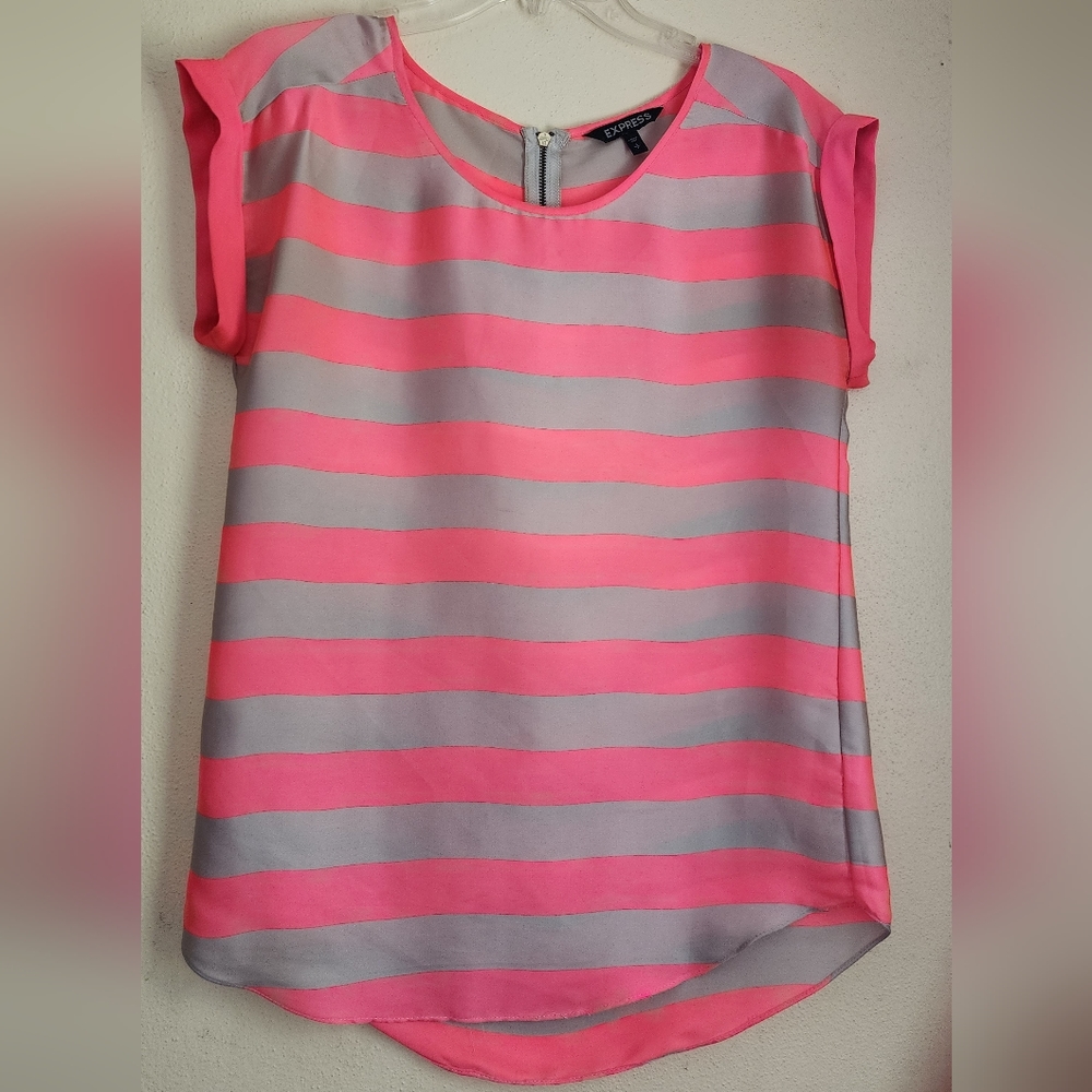 Express neon pink strip top